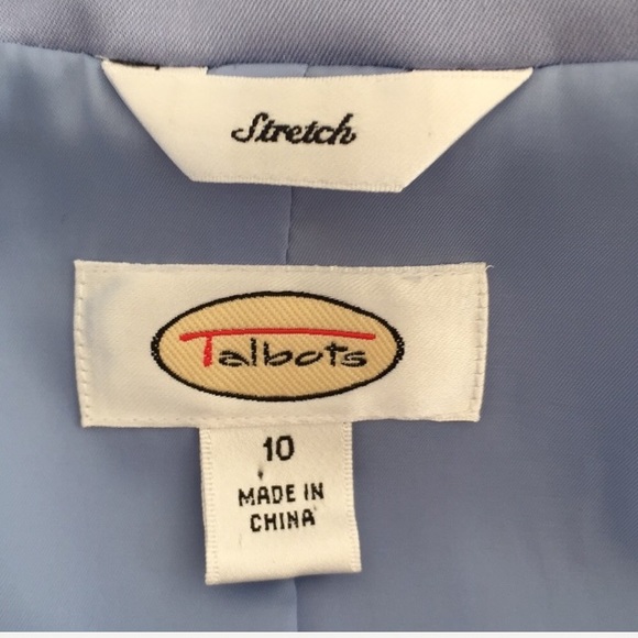 Talbots silk cotton periwinkle blazers - Picture 7 of 8